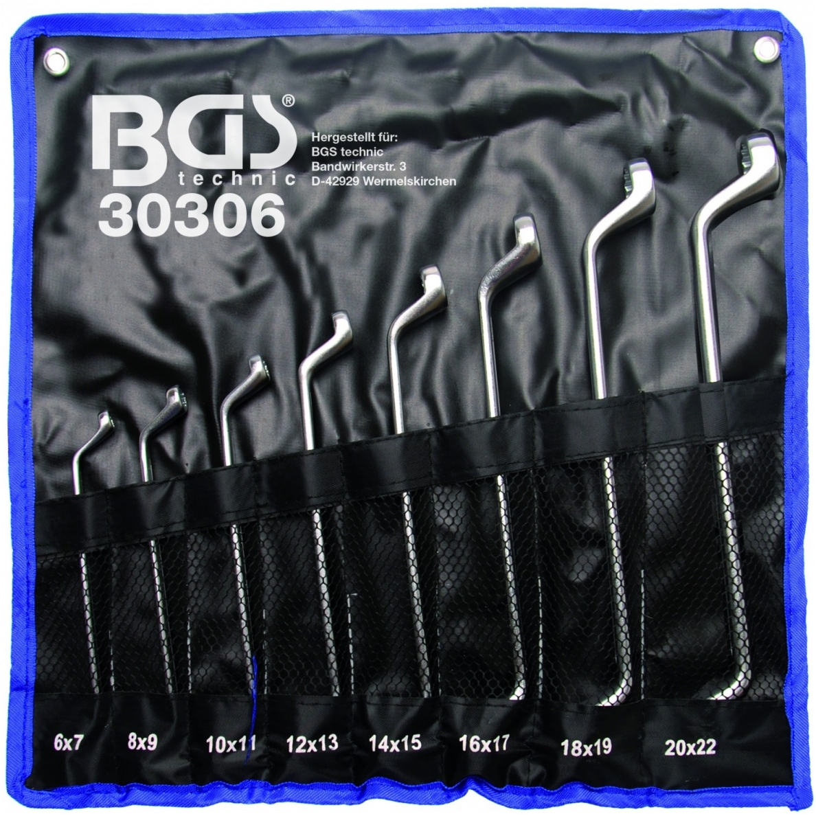 Kilpinių raktų rinkinys 8vnt. 6x7-20x22mm. CR-V Kilpinių raktų rinkinys 8vnt. 6x7-20x22mm. CR-V