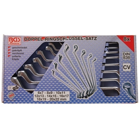Kilpinių raktų rinkinys 8vnt. 6x7-20x22mm. Kilpinių raktų rinkinys 8vnt. 6x7-20x22mm.