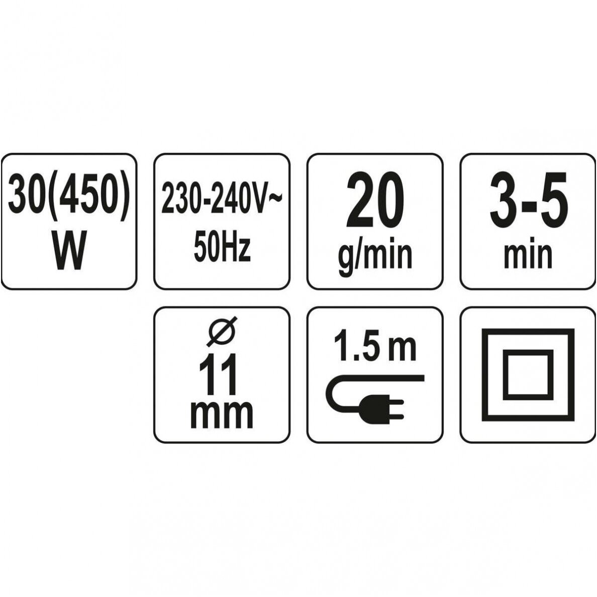 Klijų pistoletas 11mm. 450w 2 Klijų pistoletas 11mm. 450w 2