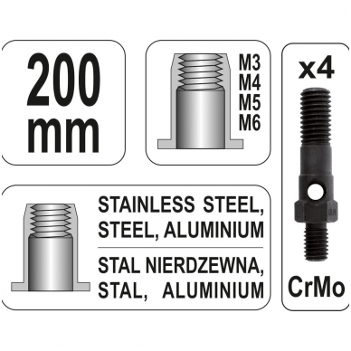 Kniediklis srieginėms kniedėms M3/M4/M5/M6 3 Kniediklis srieginėms kniedėms M3/M4/M5/M6 3