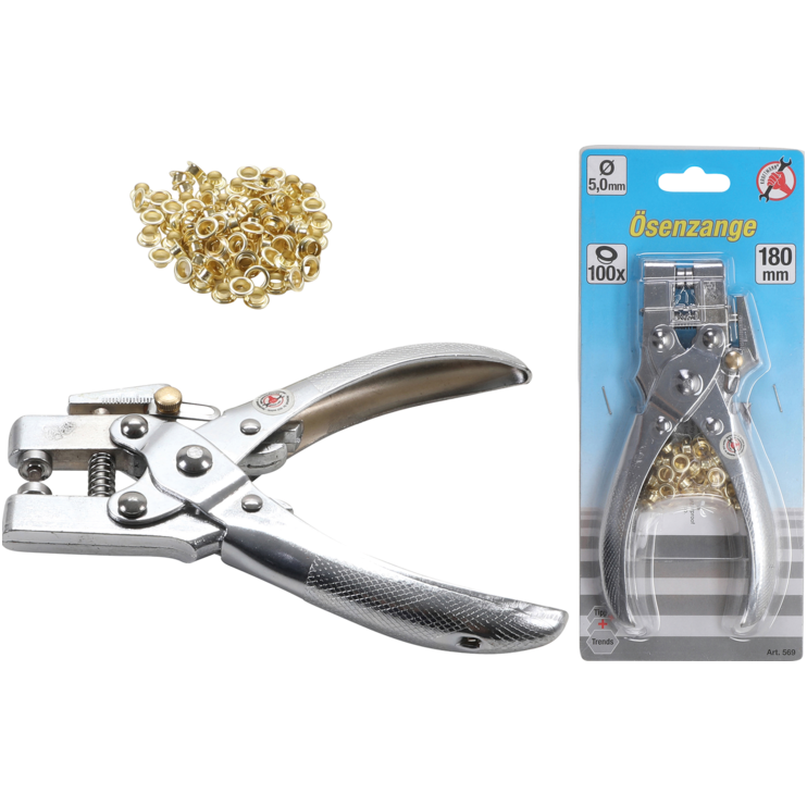 Kniedijimo replės 5 mm, su 100vnt., kniedžių Kniedijimo replės 5 mm, su 100vnt., kniedžių