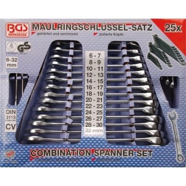 Kombinuotų raktų rinkinys 25 vnt, CR-V, 6-32mm.