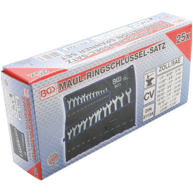 Kombinuotų colinių raktų rinkinys 1/4" - 1.1/4" 25vnt. 3 Kombinuotų colinių raktų rinkinys 1/4" - 1.1/4" 25vnt. 3