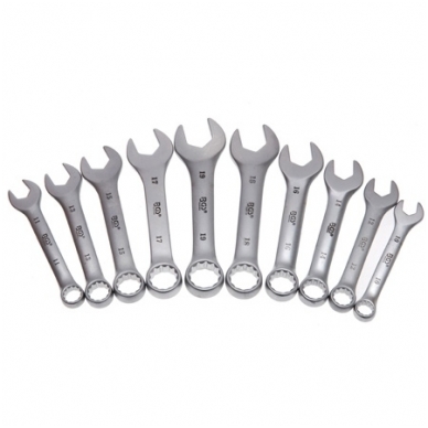 Kombinuotų patrumpintų raktų rinkinys 10vnt. 10-19mm. 3 Kombinuotų patrumpintų raktų rinkinys 10vnt. 10-19mm. 3