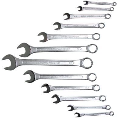 Kombinuotų raktų rinkinys 12vnt. DIN 3113, 6-22mm. 1 Kombinuotų raktų rinkinys 12vnt. DIN 3113, 6-22mm. 1