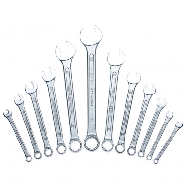 Kombinuotų raktų rinkinys 12vnt. DIN 3113, 6-22mm. 2 Kombinuotų raktų rinkinys 12vnt. DIN 3113, 6-22mm. 2