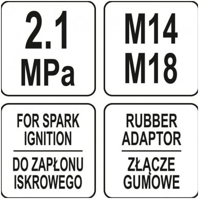 Kompresijos matuoklis benzininis su antgaliais 5 Kompresijos matuoklis benzininis su antgaliais 5