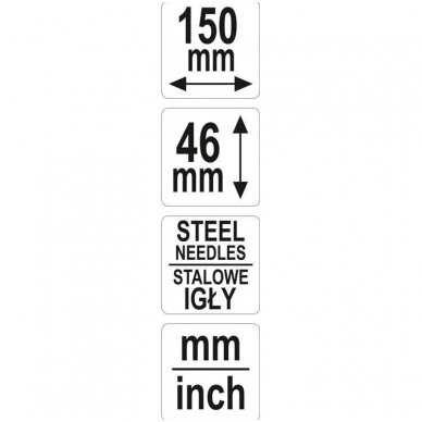 Kontūrų matuoklis metalinis 150mm. 3 Kontūrų matuoklis metalinis 150mm. 3