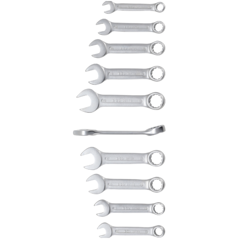 Kombinuotų patrumpintų raktų rinkinys 10vnt. 10-19mm. 2 Kombinuotų patrumpintų raktų rinkinys 10vnt. 10-19mm. 2