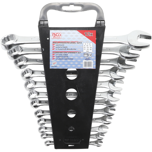 Kombinuotų raktų komplektas 6-22mm, 12vnt. DIN 3113 2 Kombinuotų raktų komplektas 6-22mm, 12vnt. DIN 3113 2