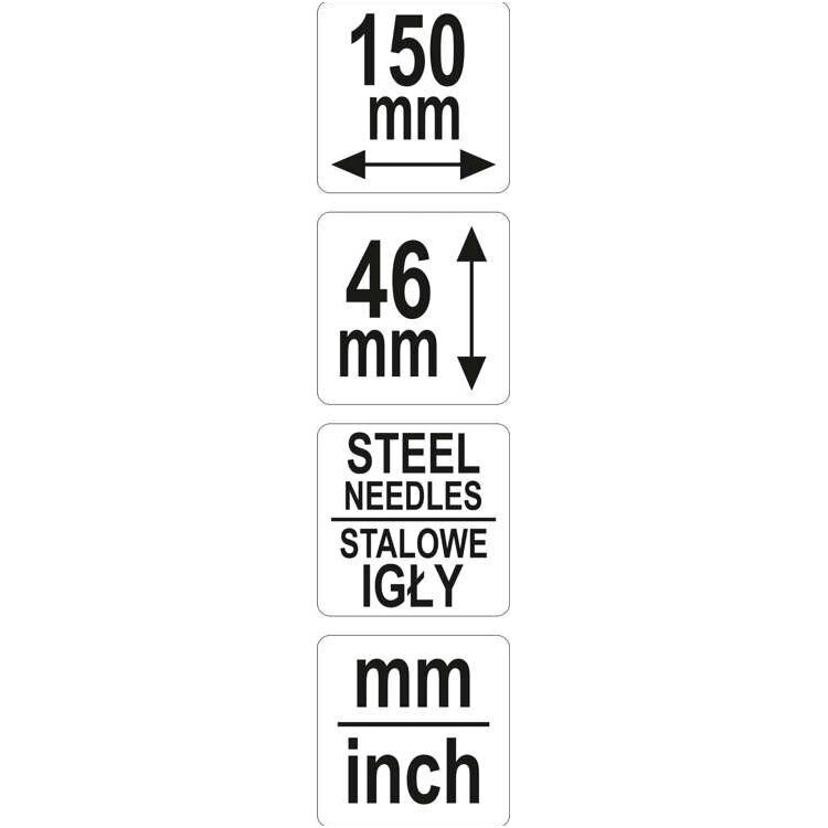 Kontūrų matuoklis metalinis 150mm. 3 Kontūrų matuoklis metalinis 150mm. 3