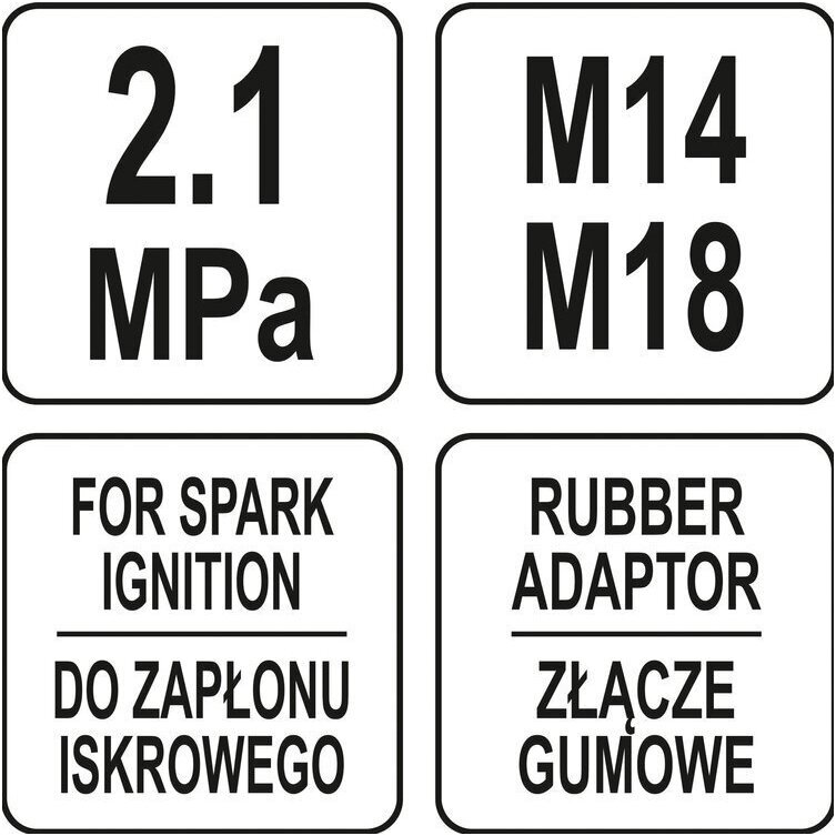 Kompresijos matuoklis benzininis su antgaliais 5 Kompresijos matuoklis benzininis su antgaliais 5