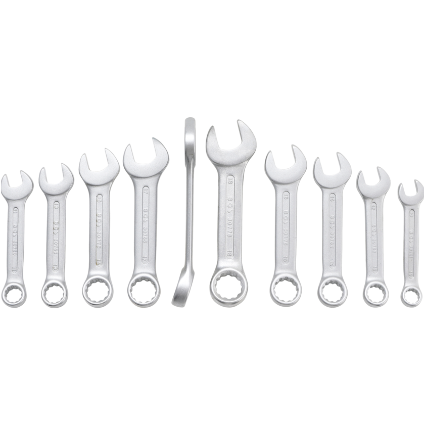 Kombinuotų patrumpintų raktų rinkinys 10vnt. 10-19mm. 1 Kombinuotų patrumpintų raktų rinkinys 10vnt. 10-19mm. 1