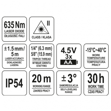 Kryžminis lazerinis nivelyras 0-360 ° 4 Kryžminis lazerinis nivelyras 0-360 ° 4