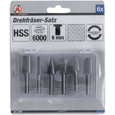 Kūginės frezos metalui, HSS, 6vnt. 3 Kūginės frezos metalui, HSS, 6vnt. 3