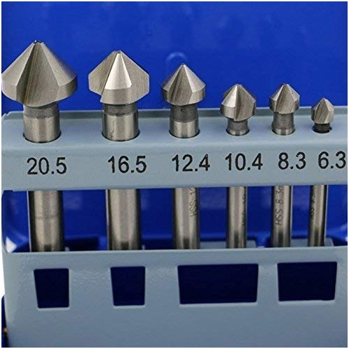Kūginių grąžtų-frezų rinkinys - HSS - DIN 335 - 90° - 6vnt. 2 Kūginių grąžtų-frezų rinkinys - HSS - DIN 335 - 90° - 6vnt. 2