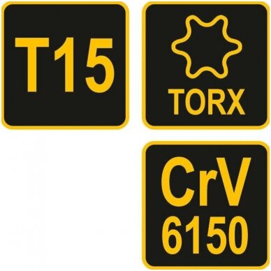 L tipo atsuktuvas su rankena T-Star (Torx) T15 2 L tipo atsuktuvas su rankena T-Star (Torx) T15 2