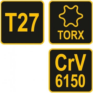 L tipo atsuktuvas su rankena T-Star (Torx) T27 2