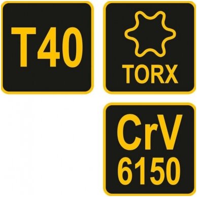 L tipo atsuktuvas su rankena T-Star (Torx) T40 2 L tipo atsuktuvas su rankena T-Star (Torx) T40 2