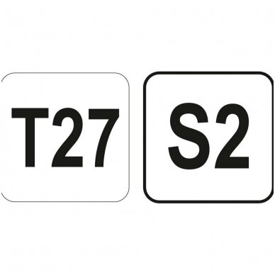 L tipo atsuktuvas TORX su rankena T27 2 L tipo atsuktuvas TORX su rankena T27 2