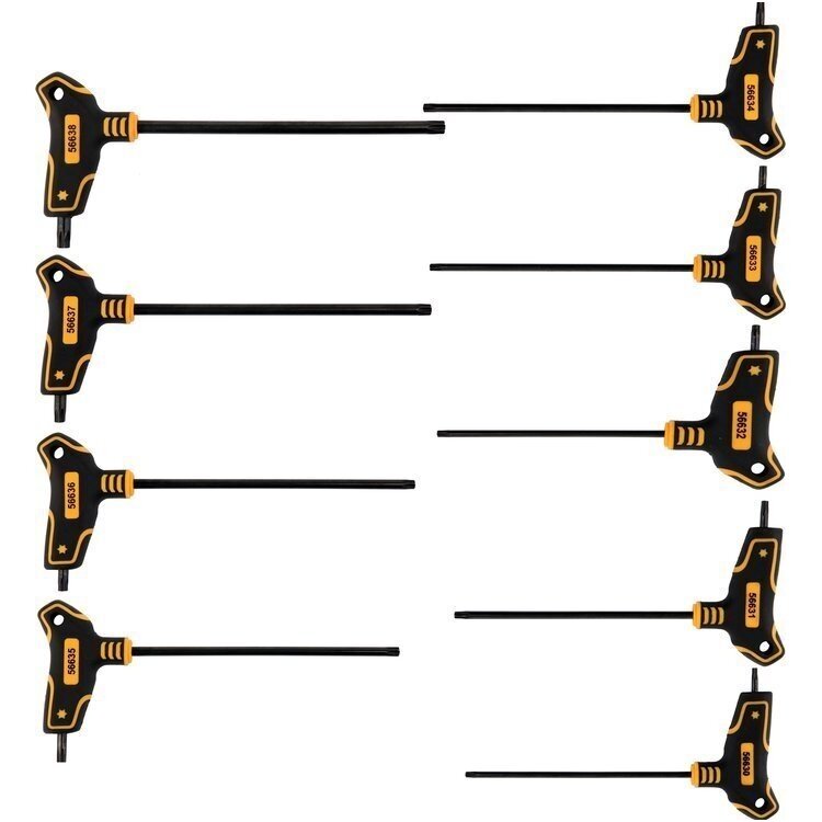 L tipo atsuktuvų su rankena rinkinys T-Star (Torx) 9vnt. L tipo atsuktuvų su rankena rinkinys T-Star (Torx) 9vnt.