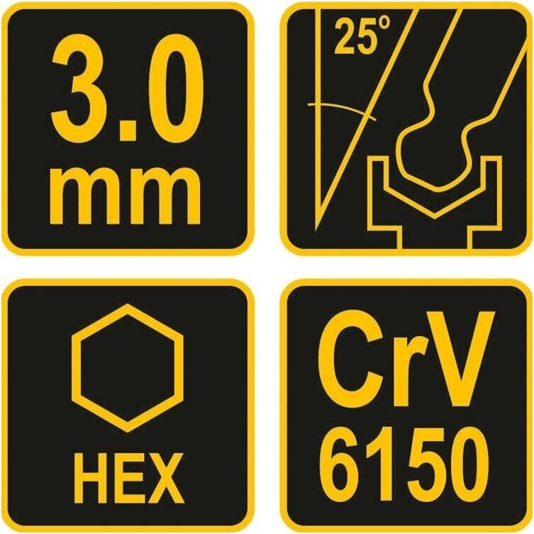 L tipo atsuktuvas HEX su rankena šarnyrinis 3mm. 2 L tipo atsuktuvas HEX su rankena šarnyrinis 3mm. 2