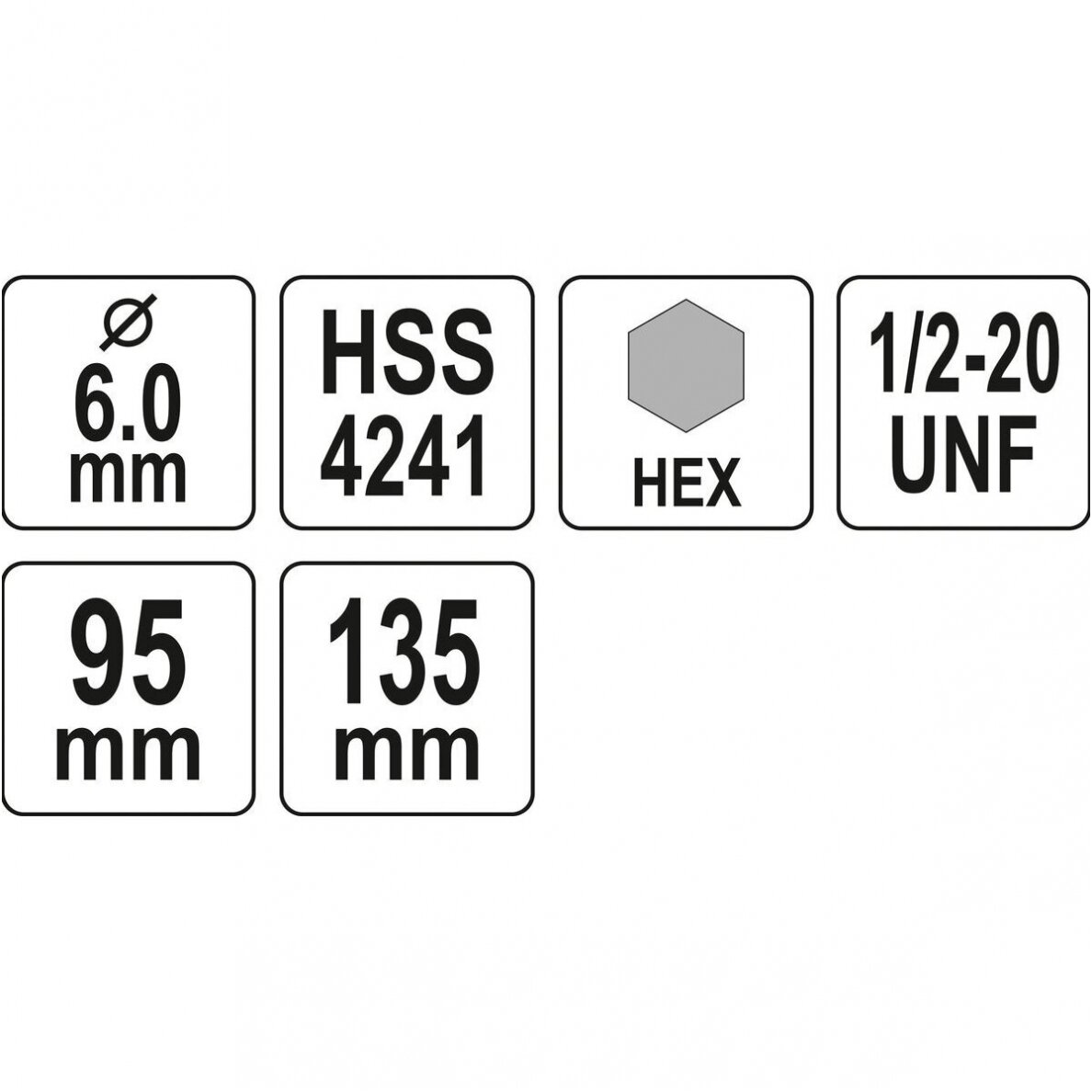 Laikiklis gręžimo karūnai TCT 1/2"-20UNF 10mm. Hex 2