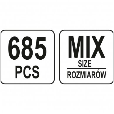 Laidų jungčių asortimentas Mix 685vnt. 2 Laidų jungčių asortimentas Mix 685vnt. 2