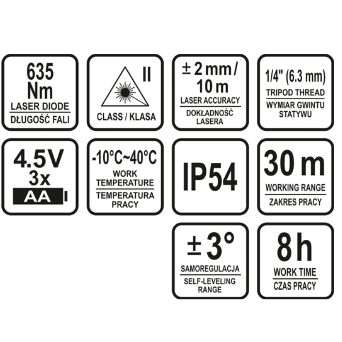 Lazerinis, kryžminis nivelyras, savaime išsilyginantis 4 Lazerinis, kryžminis nivelyras, savaime išsilyginantis 4