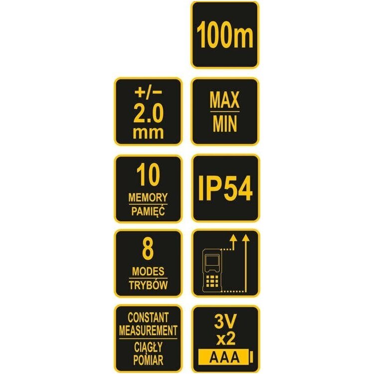 Lazerinis atstumo matuoklis 0,2-100m. 4 Lazerinis atstumo matuoklis 0,2-100m. 4