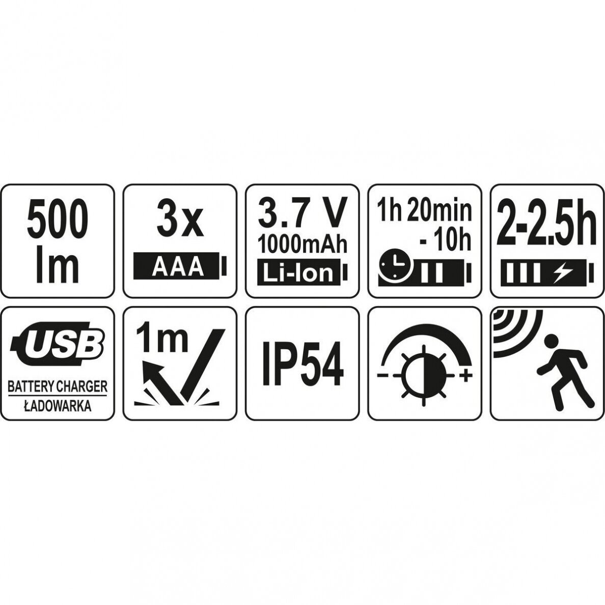 Lempa dedama ant galvos lygus žibinto reguliavimas / judesio daviklis 500LM AKU/3XAAA OSRAM LED 4 Lempa dedama ant galvos lygus žibinto reguliavimas / judesio daviklis 500LM AKU/3XAAA OSRAM LED 4