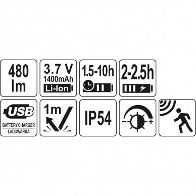 Lempa dedama ant galvos lygus žibinto reguliavimas / judesio daviklis 480LM AKU OSRAM LED 4 Lempa dedama ant galvos lygus žibinto reguliavimas / judesio daviklis 480LM AKU OSRAM LED 4