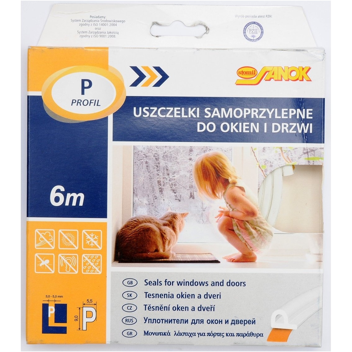 Lipni sandarinimo juosta langams, durims 6m, P-profilis, balta 1 Lipni sandarinimo juosta langams, durims 6m, P-profilis, balta 1