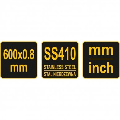 Liniuotė plieninė, lanksti, nerūdijantis plienas 2 segmentai 610mm. 1 Liniuotė plieninė, lanksti, nerūdijantis plienas 2 segmentai 610mm. 1