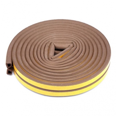 Lipni sandarinimo juosta langams, durims 6m, D-profilis, ruda 3 Lipni sandarinimo juosta langams, durims 6m, D-profilis, ruda 3