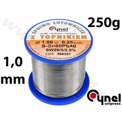 Lydmetalio viela Ø 1,00mm. 250g su fliusu Lydmetalio viela Ø 1,00mm. 250g su fliusu