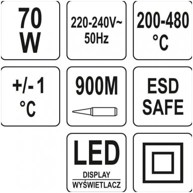 Litavimo stotelė 70W Led ekranas tipas 900M 3 Litavimo stotelė 70W Led ekranas tipas 900M 3