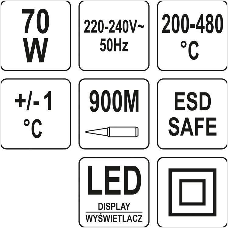 Litavimo stotelė 70W Led ekranas tipas 900M 3 Litavimo stotelė 70W Led ekranas tipas 900M 3