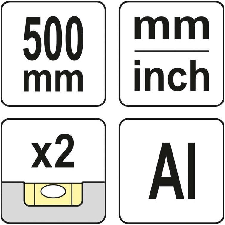 Liniuotė/gulščiukas aliuminė 500mm. 3 Liniuotė/gulščiukas aliuminė 500mm. 3