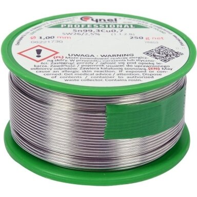 Lydmetalis be švino Ø 1.0mm. 250g.