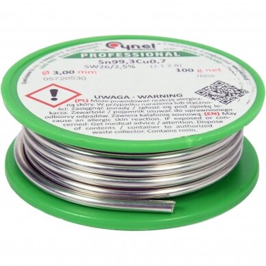 Lydmetalis be švino Ø 3.0mm. 100g. 1 Lydmetalis be švino Ø 3.0mm. 100g. 1
