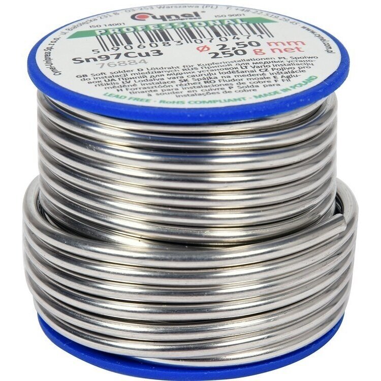 Lydmetalis minkštas Ø 2.5mm. 250g. Lydmetalis minkštas Ø 2.5mm. 250g.
