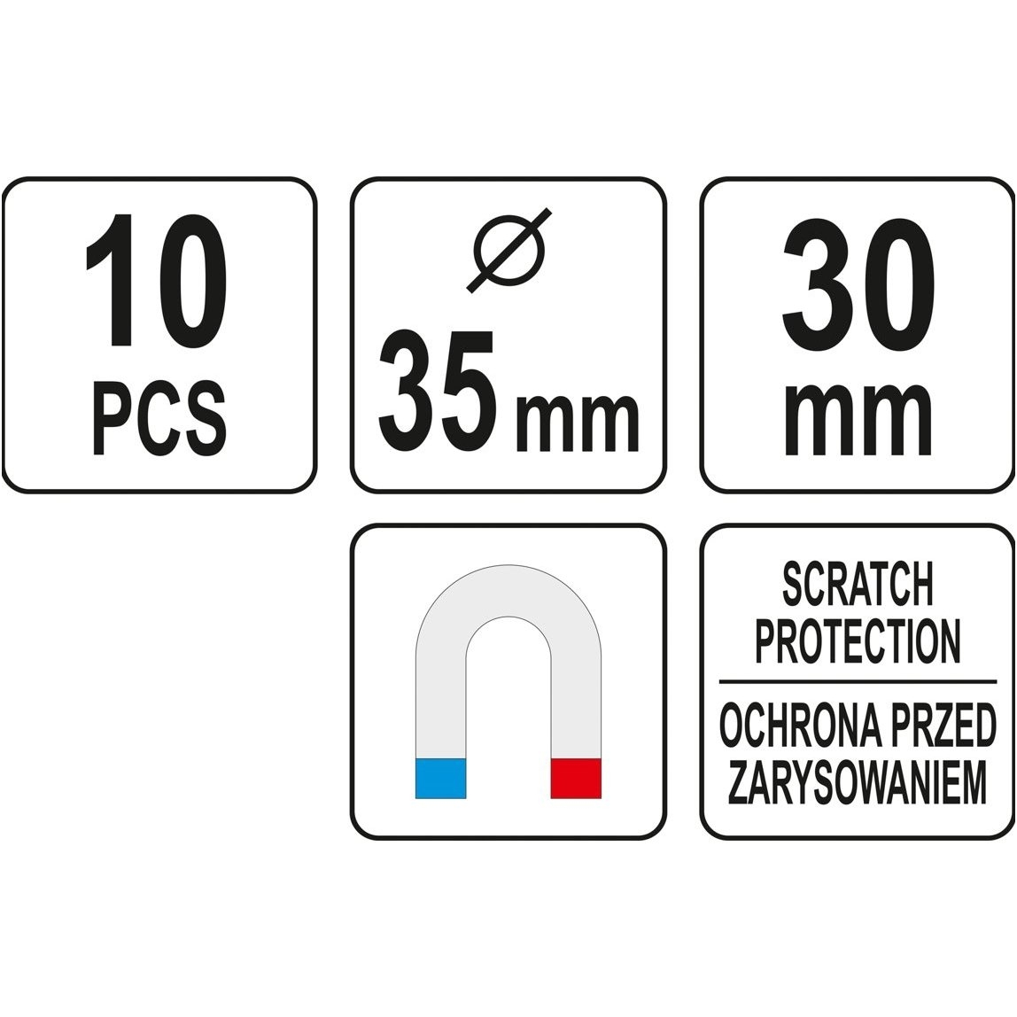 Magnetinių kabliukų rinkinys - 10 vnt. 2 Magnetinių kabliukų rinkinys - 10 vnt. 2
