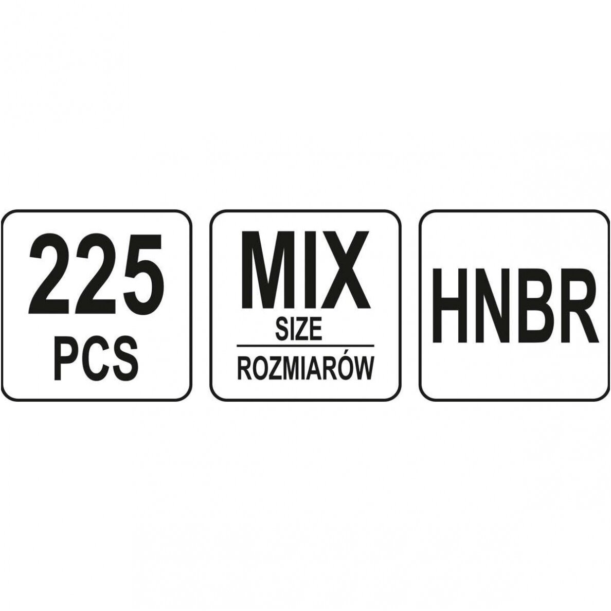 Manžetų rinkinys kondicionieriams HNBR 225vnt. 2 Manžetų rinkinys kondicionieriams HNBR 225vnt. 2