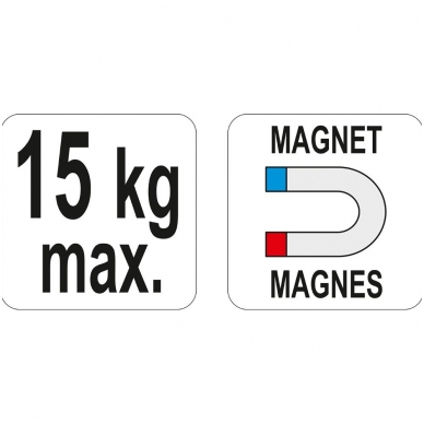 Magnet. laikiklis veržliasukiui, dinamometriniam raktui ir galvutėms, 2 magnetai 3 Magnet. laikiklis veržliasukiui, dinamometriniam raktui ir galvutėms, 2 magnetai 3