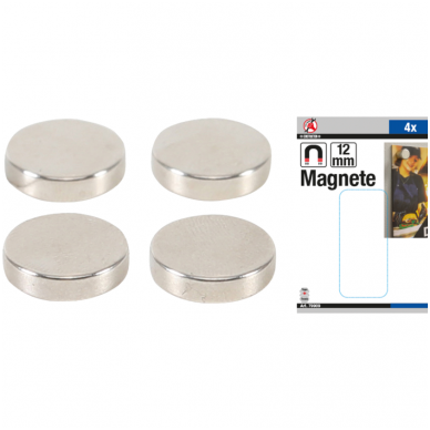Magnetų rinkinys  ypač stiprūs  Ø 12 mm  4 nt.