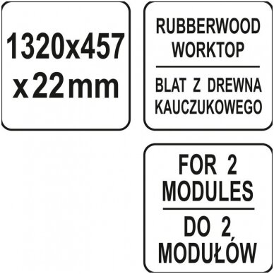 Medinis stalviršis dviems pagrindinėms spintelėms 1320 X 457 X 25mm. 2 Medinis stalviršis dviems pagrindinėms spintelėms 1320 X 457 X 25mm. 2