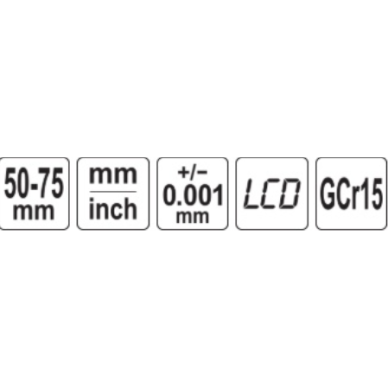 Mikrometras skaitmeninis 50-75mm. / 0,001mm. 5 Mikrometras skaitmeninis 50-75mm. / 0,001mm. 5