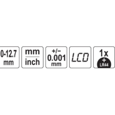 Mikrometras / storio matuoklis skaitmeninis  0-12.7 mm. 0.001 mm. 4