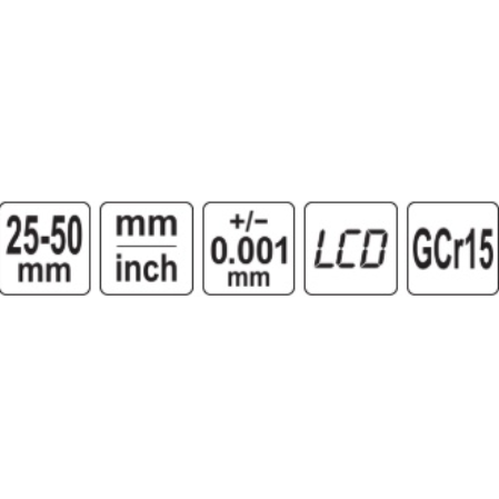 Mikrometras skaitmeninis 25-50mm. / 0,001mm. 5 Mikrometras skaitmeninis 25-50mm. / 0,001mm. 5
